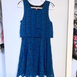 AQUA Blue Lace Dress